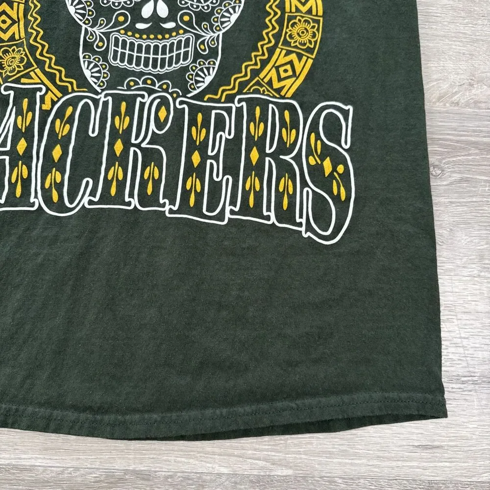 Green Bay Packers Shirt NFL Junk Food Skull Logo Men's Green Medium